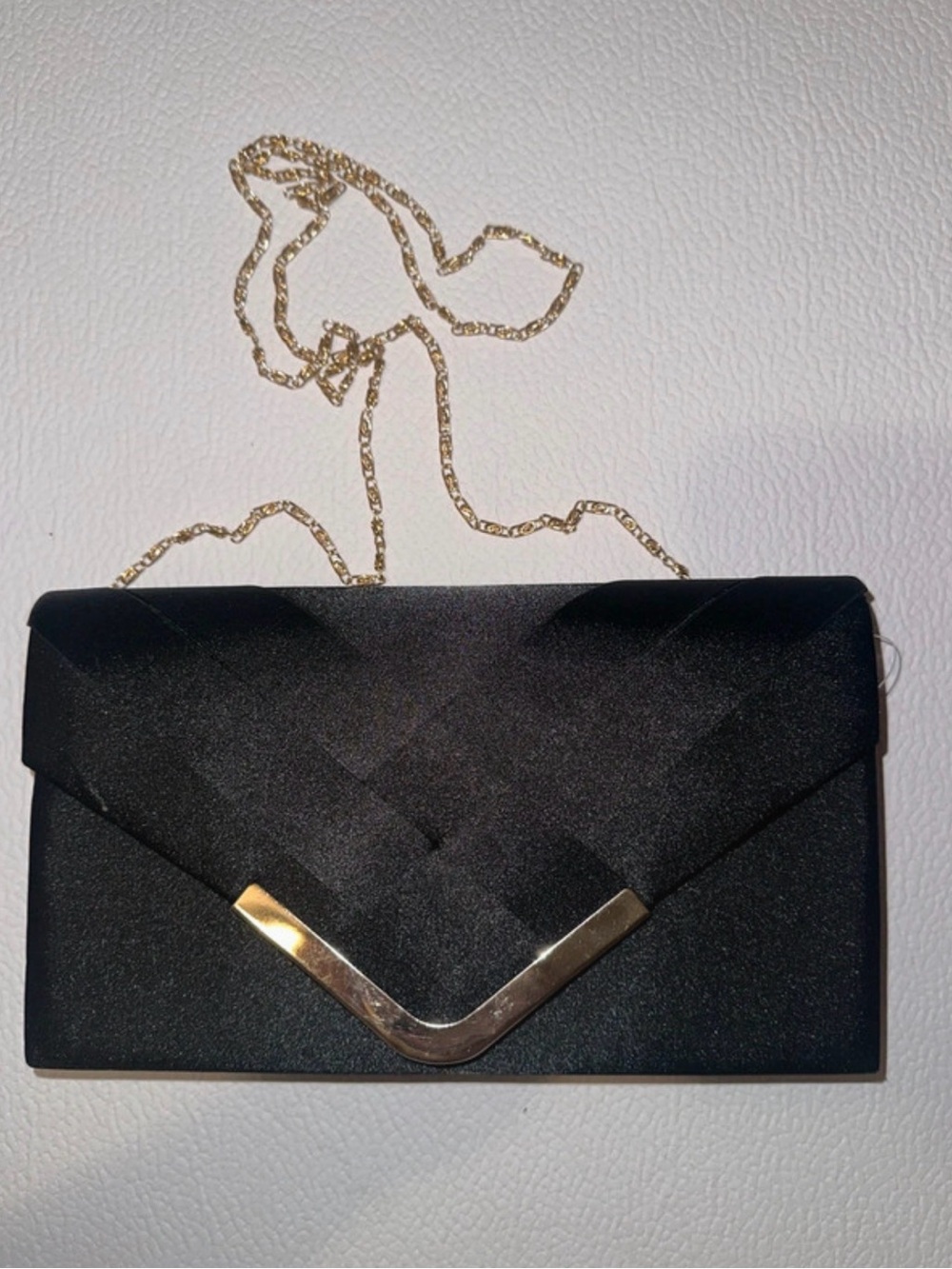 Black Clutch with adjustable Chain